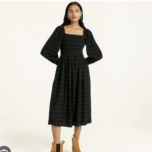 NWT✨J.Crew Smocked Midi Dress